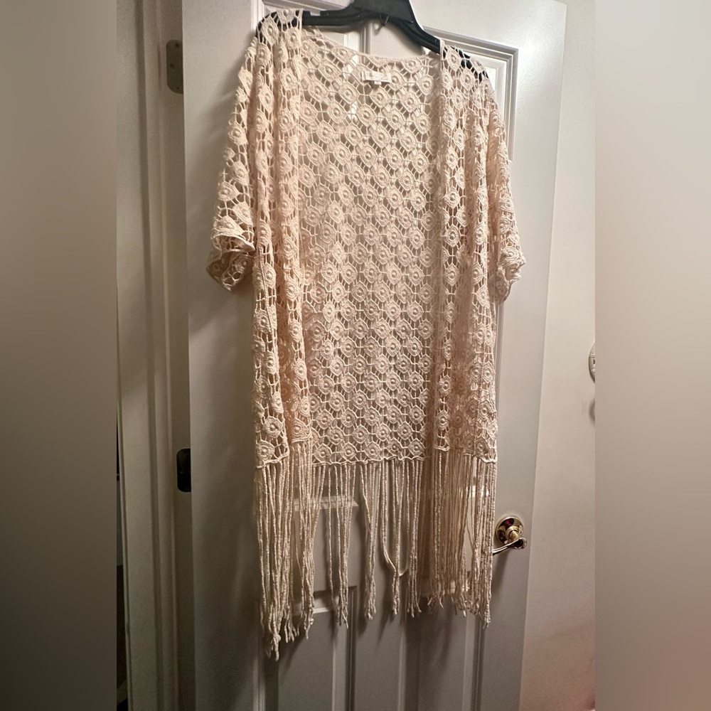 Cream knit Kimono